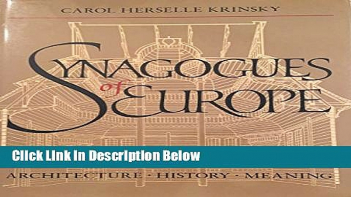 Books Synagogues of Europe: Architecture, History, Meaning (Architectural History Foundation Book)