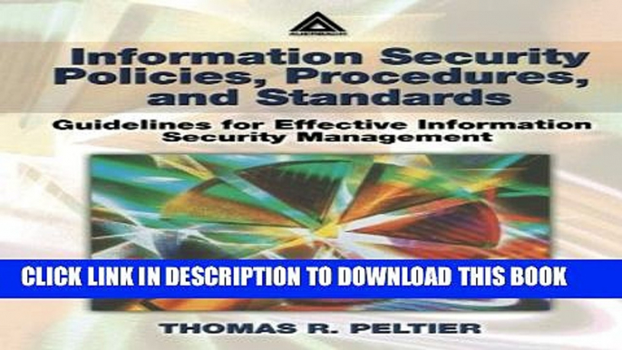 [Read PDF] Information Security Policies, Procedures, and Standards: Guidelines for Effective