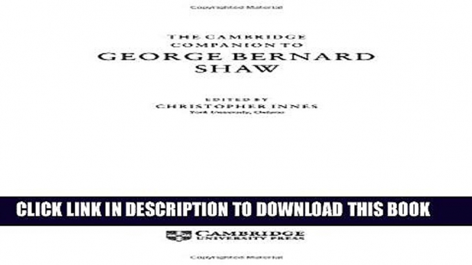 New Book The Cambridge Companion to George Bernard Shaw (Cambridge Companions to Literature Series)