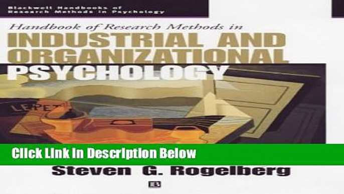 [Get] Blackwell Handbook of Research Methods in Industrial and Organizational Psychology