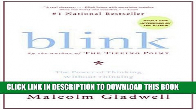 [PDF] Blink: The Power of Thinking Without Thinking Full Online