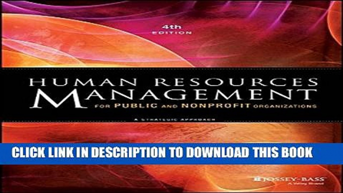 Collection Book Human Resources Management for Public and Nonprofit Organizations: A Strategic