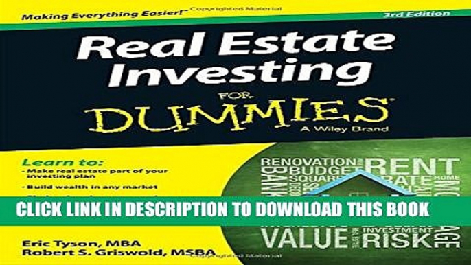 New Book Real Estate Investing For Dummies