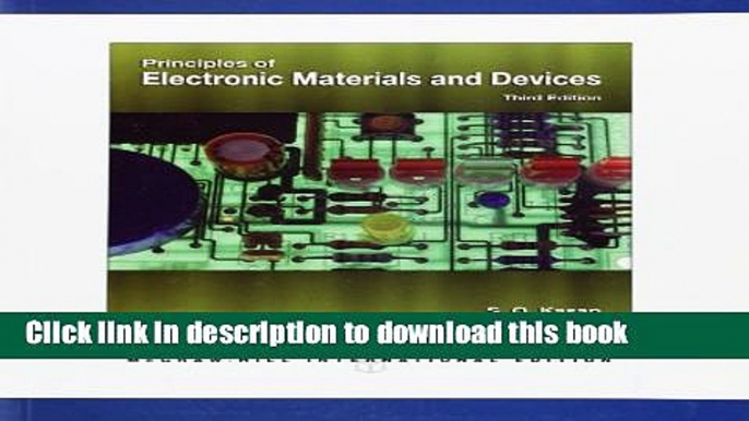 Read Principles of Electronic Materials and Devices  Ebook Free