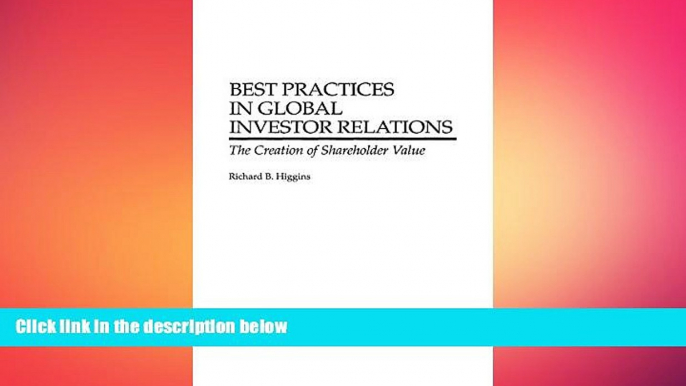 READ book  Best Practices in Global Investor Relations: The Creation of Shareholder Value  BOOK