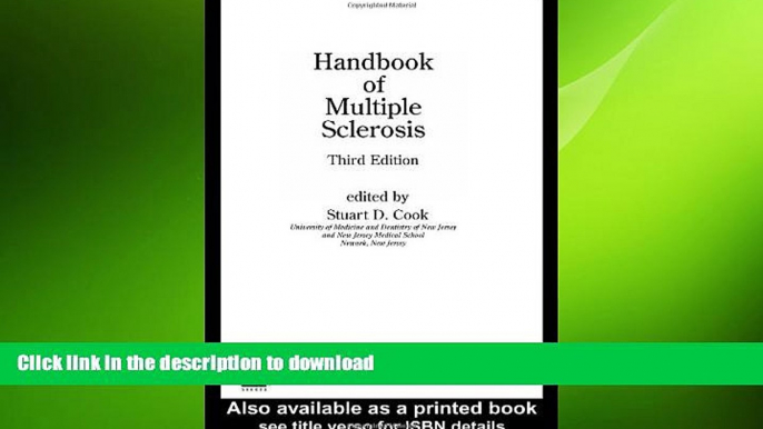 GET PDF  Handbook of Multiple Sclerosis, Third Edition (Neurological Disease and Therapy) FULL