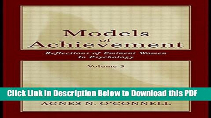 [Read] Models of Achievement: Reflections of Eminent Women in Psychology, Volume 3 (Models of