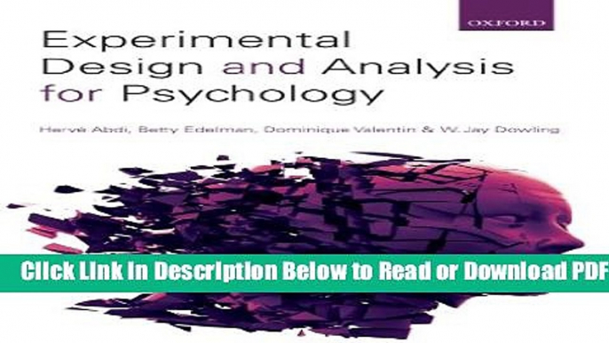 [Get] Experimental Design   Analysis for Psychology Popular New