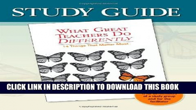 Collection Book Study Guide-What Great Teachers Do Differently: 14 Things That Matter Most