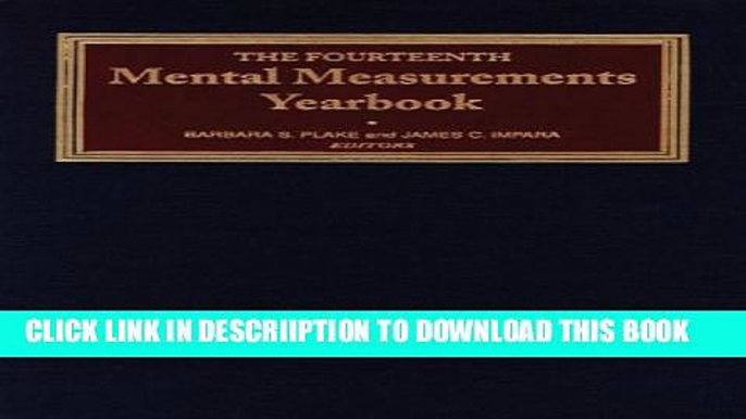 [PDF] The Fourteenth Mental Measurements Yearbook (Buros Mental Measurements Yearbook) Popular