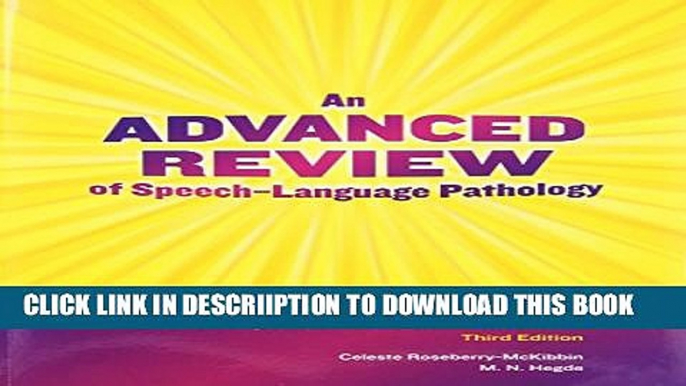 [PDF] An Advanced Review of Speech-Language Pathology, 3rd Edition Popular Online