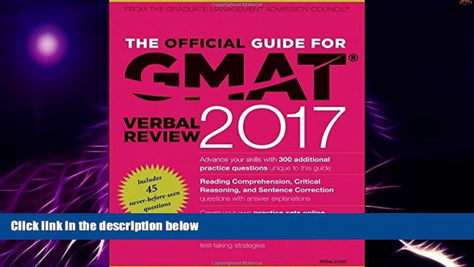 Must Have PDF  The Official Guide for GMAT Verbal Review 2017 with Online Question Bank and