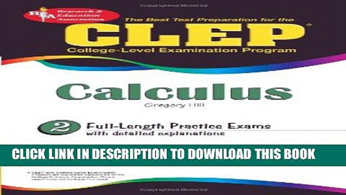 Collection Book CLEPÂ® Calculus (CLEP Test Preparation)