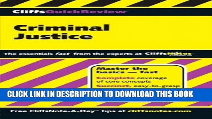 New Book CliffsQuickReview Criminal Justice (Cliffs Quick Review (Paperback))