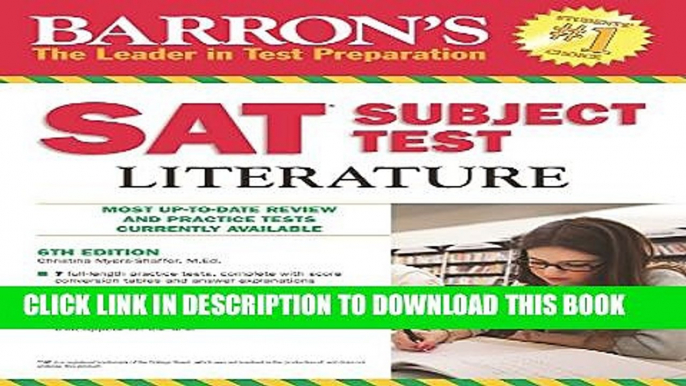 New Book Barron s SAT Subject Test Literature, 6th Edition