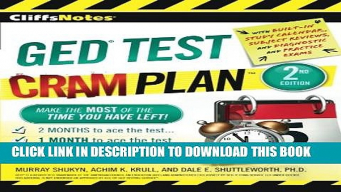 New Book CliffsNotes GED TEST Cram Plan Second Edition (Cliffsnotes Cram Plan)