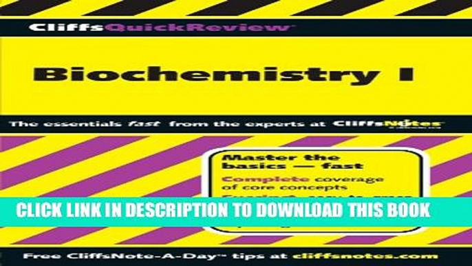 Collection Book CliffsQuickReview Biochemistry I (Cliffs Quick Review (Paperback))