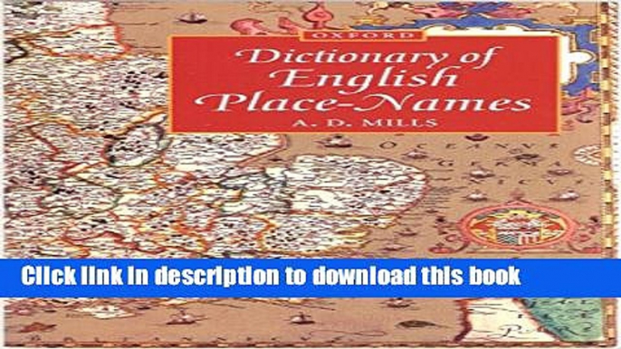 Read A Dictionary of English Place-names (Oxford Paperback Reference)  PDF Free