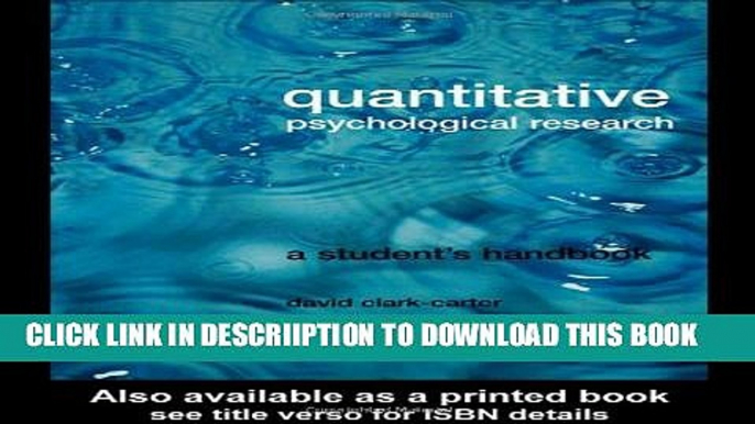 [PDF] Quantitative Psychological Research: The Complete Student s Companion Popular Colection