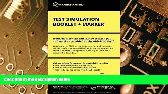 Big Deals  Manhattan GMAT Test Simulation Booklet w/ Marker  Best Seller Books Best Seller