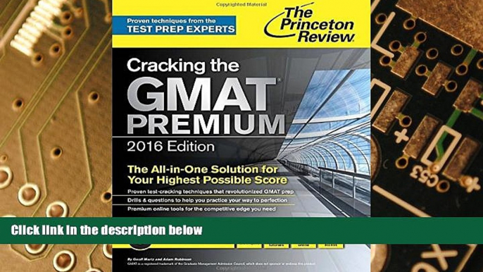 Big Deals  Cracking the GMAT Premium Edition with 6 Computer-Adaptive Practice Tests, 2016