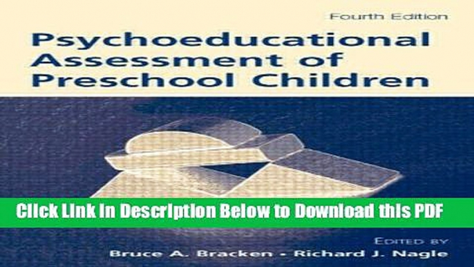 [Read] Psychoeducational Assessment of Preschool Children Popular Online