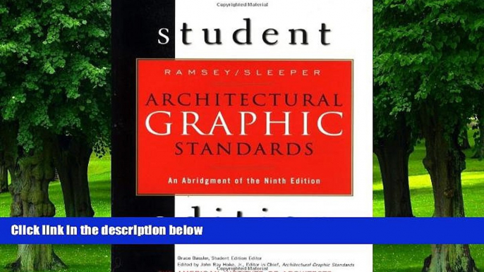 Must Have PDF  Architectural Graphic Standards Student Edition: An Abridgement of the 9th Edition