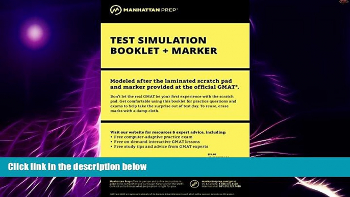 Must Have PDF  Manhattan GMAT Test Simulation Booklet w/ Marker  Free Full Read Best Seller