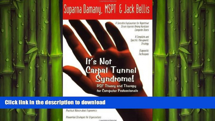 READ  It s Not Carpal Tunnel Syndrome!: RSI Theory and Therapy for Computer Professionals  GET PDF