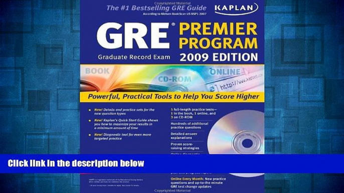 Must Have  Kaplan GRE Exam 2009 Premier Program (w/ CD-ROM) (Kaplan GRE Premier Program (W/CD))