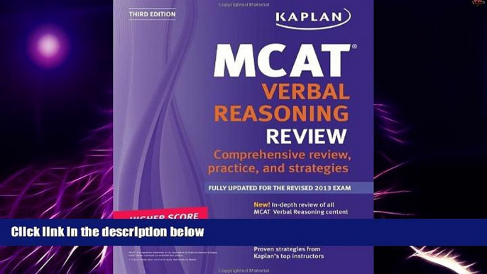 Big Deals  Kaplan MCAT Verbal Reasoning Review Notes (Kaplan Test Prep)  Best Seller Books Best