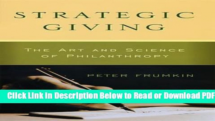 [Get] Strategic Giving: The Art and Science of Philanthropy Popular Online