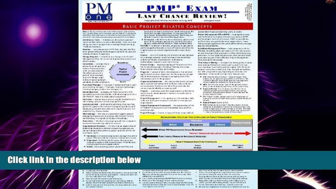 Big Deals  PMP Exam Last Chance Review (PMP Quick Reference Poster)  Free Full Read Best Seller