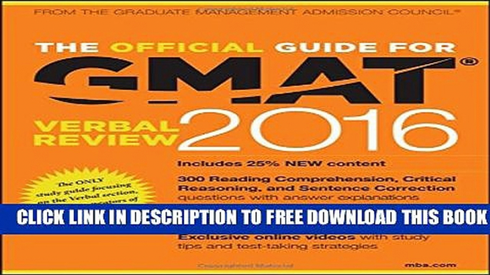 [PDF] The Official Guide for GMAT Verbal Review 2016 with Online Question Bank and Exclusive Video