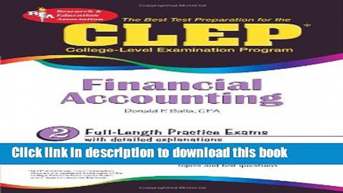 Read CLEPÂ® Financial Accounting (CLEP Test Preparation)  Ebook Free