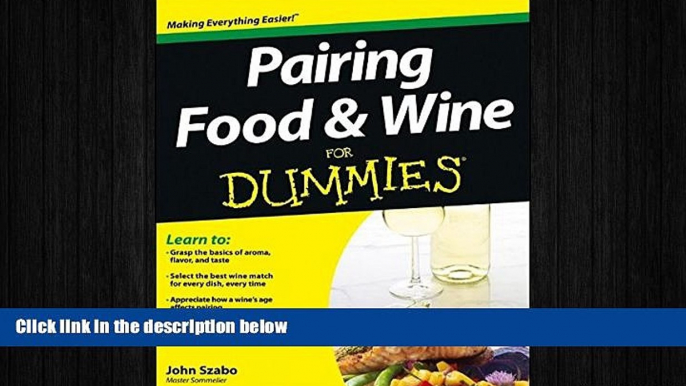 different   Pairing Food and Wine For Dummies