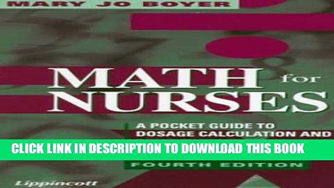 [PDF] Math For Nurses: Pocket Guide to Dosage Calculation   Drug Preparation Popular Colection