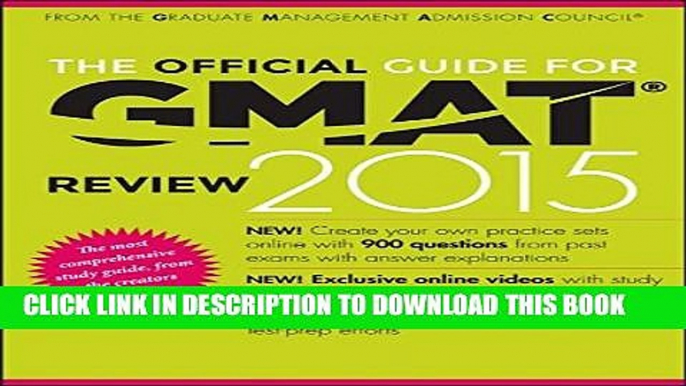 [PDF] The Official Guide for GMAT Review 2015 with Online Question Bank and Exclusive Video Full