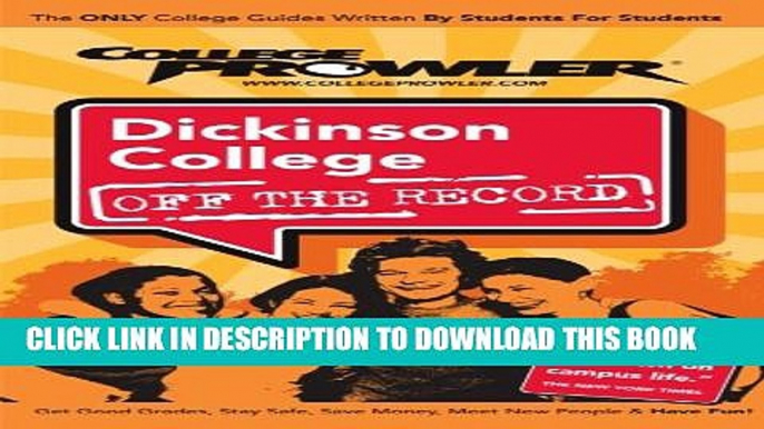 Collection Book Dickinson College. Off the Record (College Prowler)