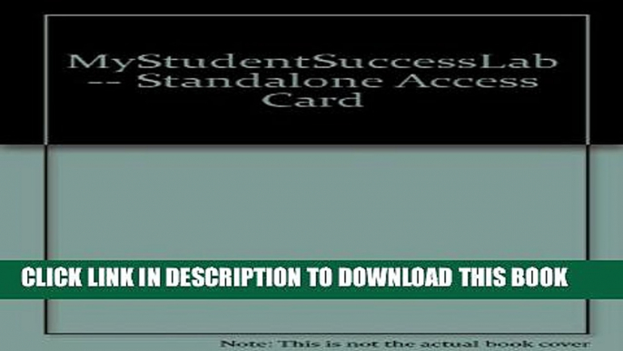 New Book MyStudentSuccessLab -- Standalone Access Card