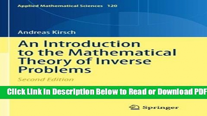 [Get] An Introduction to the Mathematical Theory of Inverse Problems (Applied Mathematical