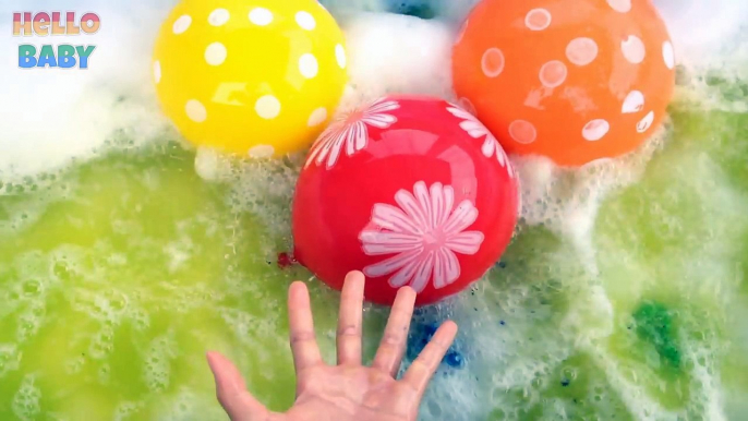 14 Minutes Learn Colours Wet Balloons compilation - Color Flower Finger Balloon Nursery Rhymes