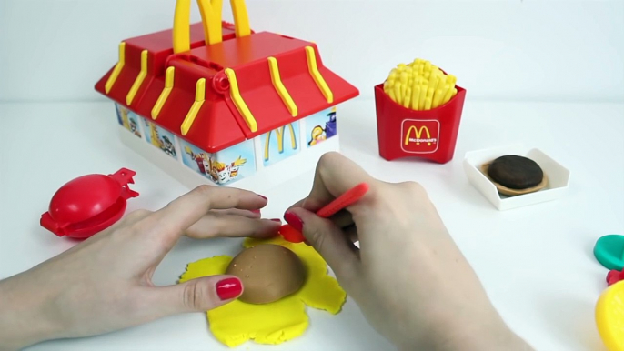 Play Doh McDonalds Restaurant Playset Make Burgers IceCream French Fries Chicken McNuggets Toy Food