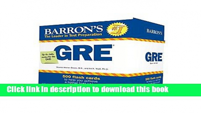 Read Barron s GRE Flash Cards, 3rd Edition: 500 Flash Cards to Help You Achieve a Higher Score