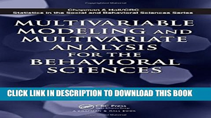 [PDF] Multivariable Modeling and Multivariate Analysis for the Behavioral Sciences (Chapman