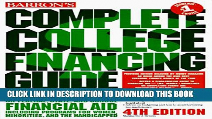 New Book Barron s Complete College Financing Guide