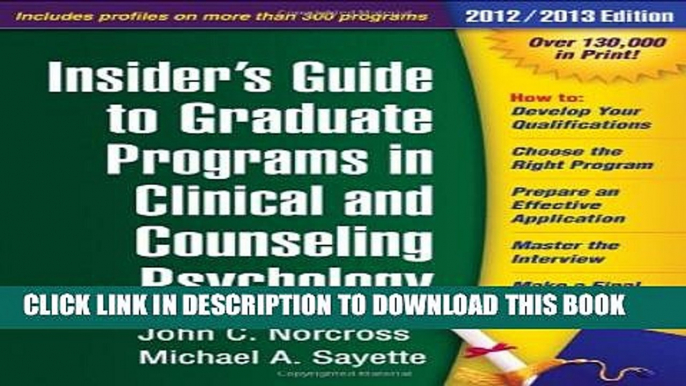 Collection Book Insider s Guide to Graduate Programs in Clinical and Counseling Psychology,