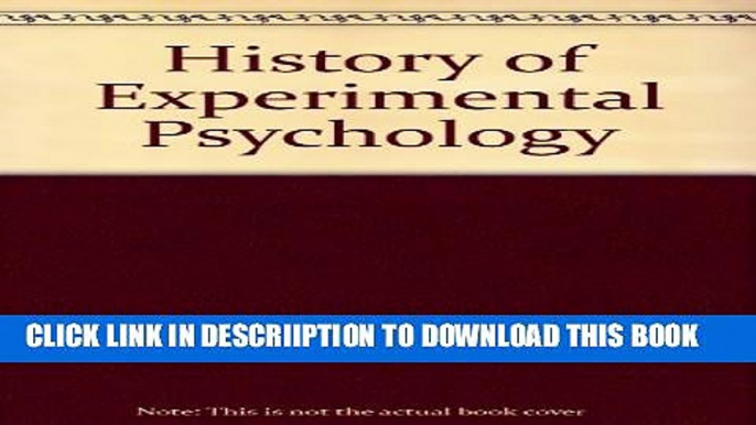 [New] A History of Experimental Psychology. Exclusive Online