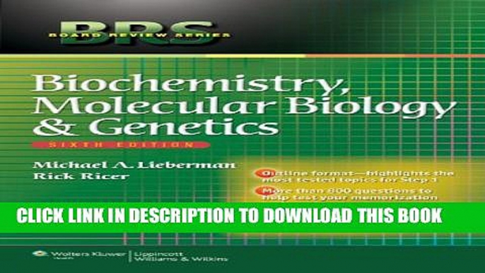 Collection Book BRS Biochemistry, Molecular Biology, and Genetics (Board Review Series)