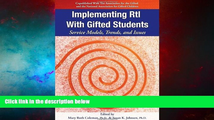 Full [PDF] Downlaod  Implementing RtI with Gifted Students: Service Models, Trends, and Issues